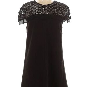 SugarLips Black Lace Dress Medium mini ruffle vintage Y2K LBD sexy cute flirty